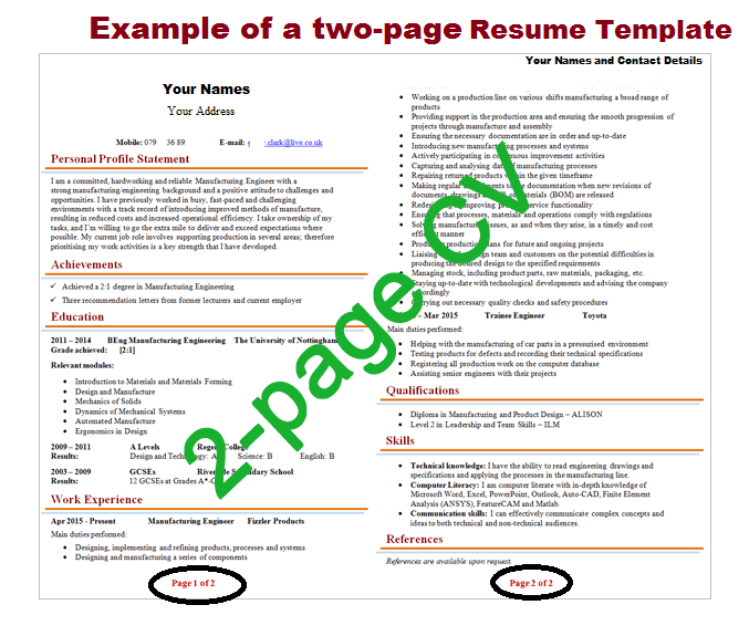 Can a resume be two pages?