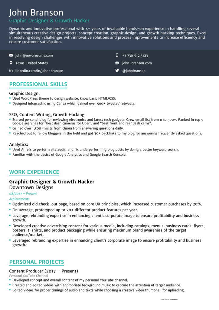 Combination (Or, Hybrid) Resume Format