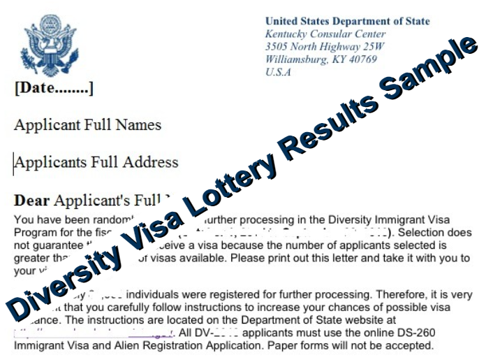 Diversity Visa Lottery Results