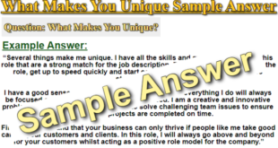 What Makes You Unique Sample Answer