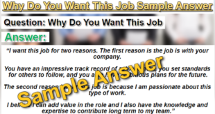 Why Do You Want This Job Sample Answer