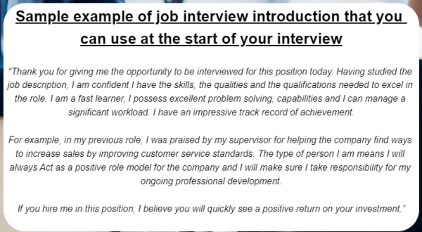 How To Introduce Yourself Properly In An Interview