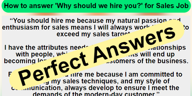 why should we hire you for sales role