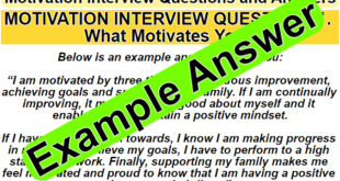 Motivation Interview Questions and Answers