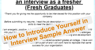 How to introduce yourself in interview sample answer