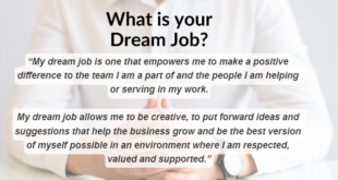 WHAT IS YOUR DREAM JOB SAMPLE ANSWER
